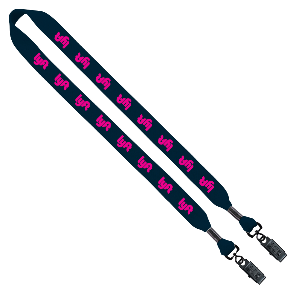 3/4" Cotton Double Bulldog Clip Lanyard 1
