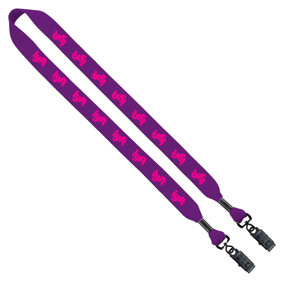 3/4" Cotton Double Bulldog Clip Lanyard 1