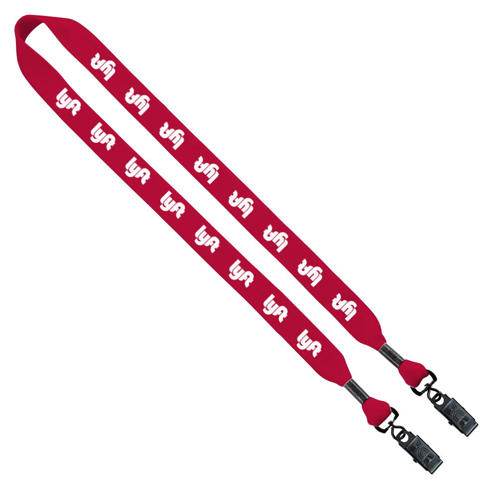 3/4" Cotton Double Bulldog Clip Lanyard 1
