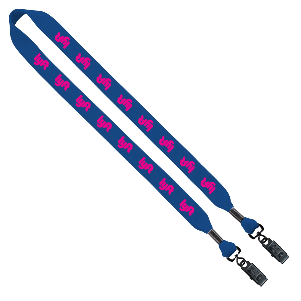 3/4" Cotton Double Bulldog Clip Lanyard 1