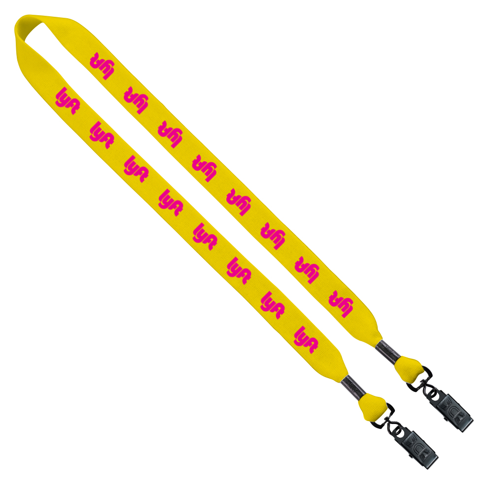 3/4" Cotton Double Bulldog Clip Lanyard 1