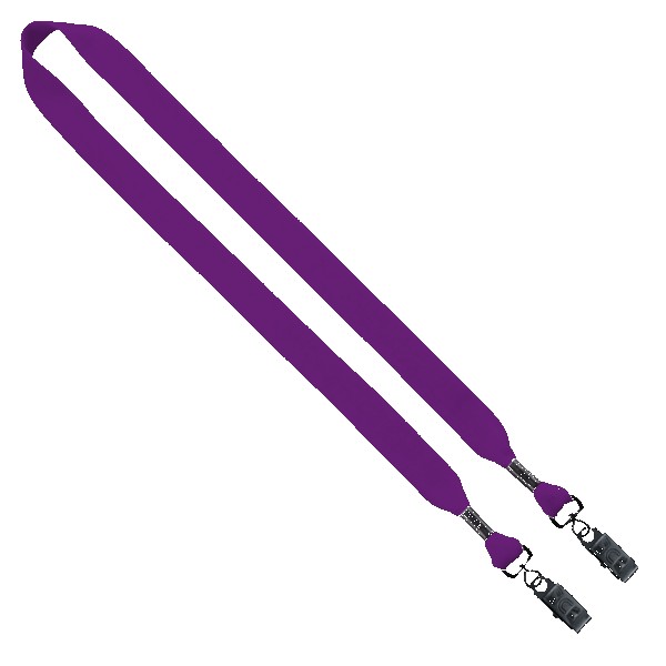 3/4" Cotton Double Bulldog Clip Lanyard 1