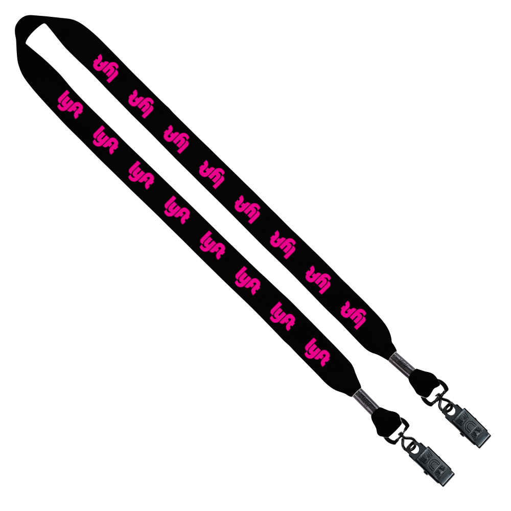 3/4" Cotton Double Bulldog Clip Lanyard 1