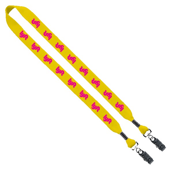 3/4" Cotton Double Bulldog Clip Lanyard 1