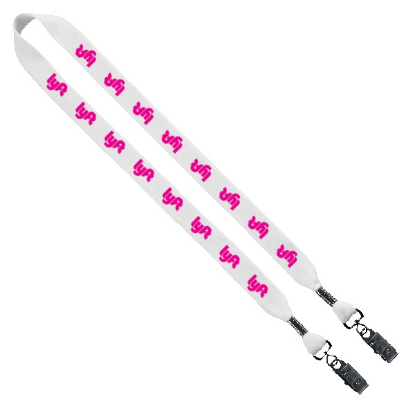 3/4" Cotton Double Bulldog Clip Lanyard 1