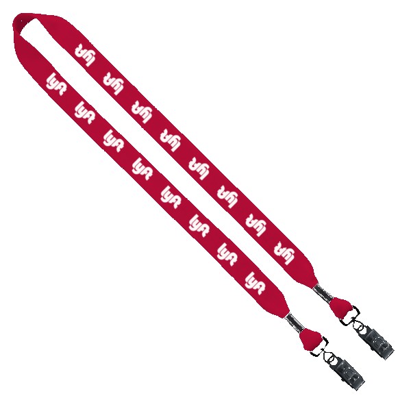 3/4" Cotton Double Bulldog Clip Lanyard 1
