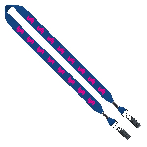 3/4" Cotton Double Bulldog Clip Lanyard 1