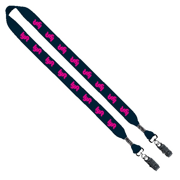 3/4" Cotton Double Bulldog Clip Lanyard 1