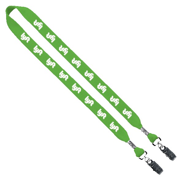 3/4" Cotton Double Bulldog Clip Lanyard 1