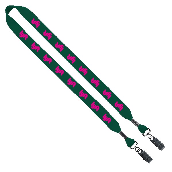 3/4" Cotton Double Bulldog Clip Lanyard 1