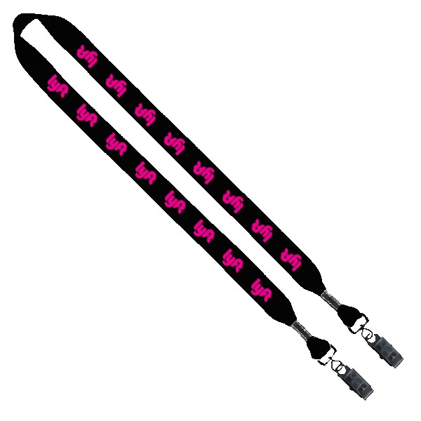 3/4" Cotton Double Bulldog Clip Lanyard 1