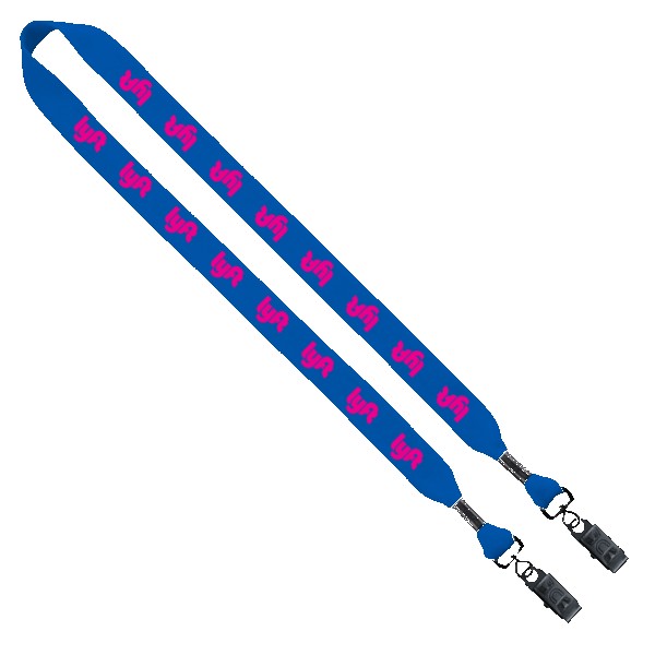 3/4" Cotton Double Bulldog Clip Lanyard 1