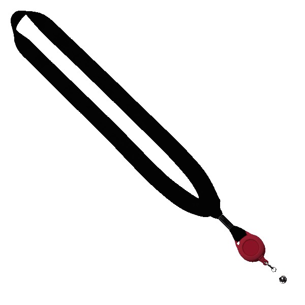 3/4" Cotton Lanyard with Metal Crimp & Retractable Badge Reel 1