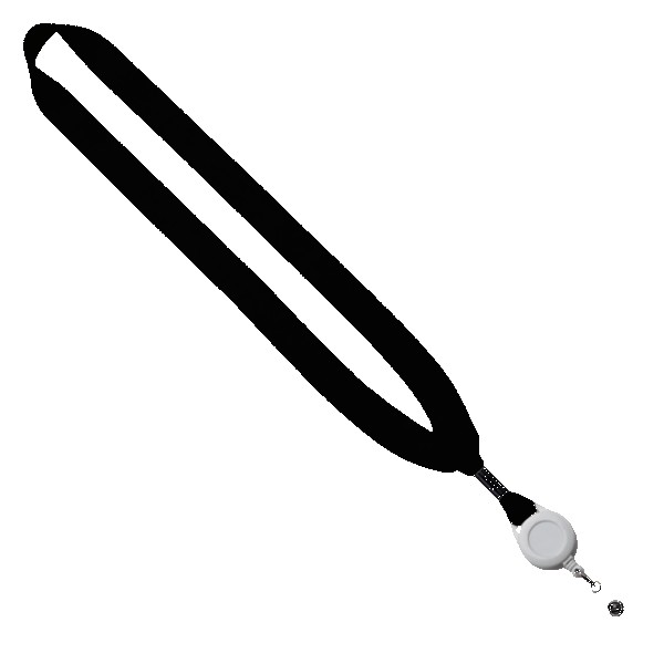 3/4" Cotton Lanyard with Metal Crimp & Retractable Badge Reel 1