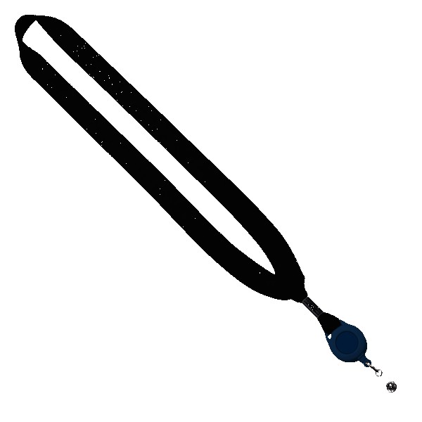 3/4" Cotton Lanyard with Metal Crimp & Retractable Badge Reel 1