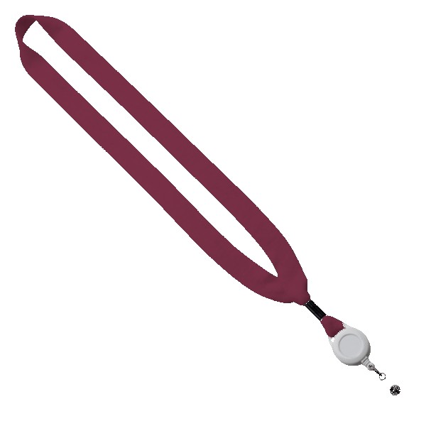 3/4" Cotton Lanyard with Metal Crimp & Retractable Badge Reel 1