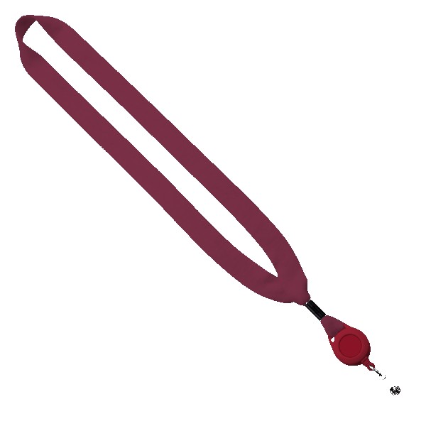 3/4" Cotton Lanyard with Metal Crimp & Retractable Badge Reel 1