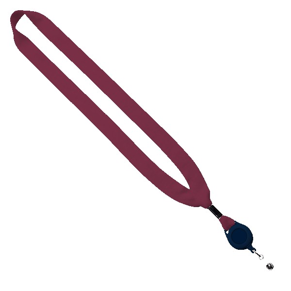 3/4" Cotton Lanyard with Metal Crimp & Retractable Badge Reel 1
