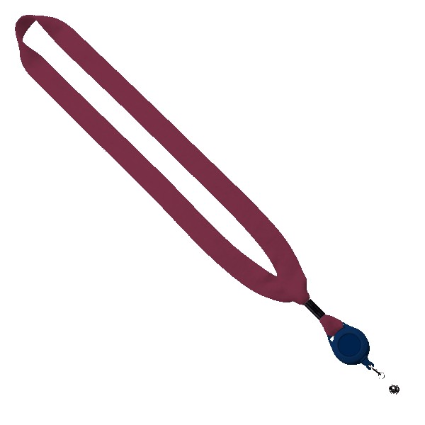 3/4" Cotton Lanyard with Metal Crimp & Retractable Badge Reel 1