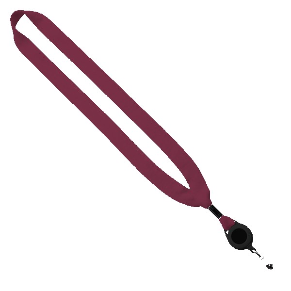 3/4" Cotton Lanyard with Metal Crimp & Retractable Badge Reel 1