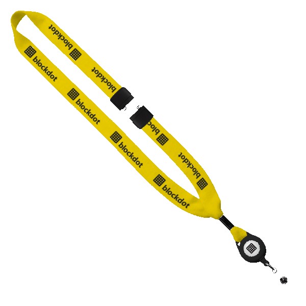 3/4" Cotton Lanyard with Metal Crimp & Retractable Badge Reel 1