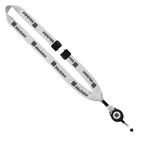 3/4" Cotton Lanyard with Metal Crimp & Retractable Badge Reel 1