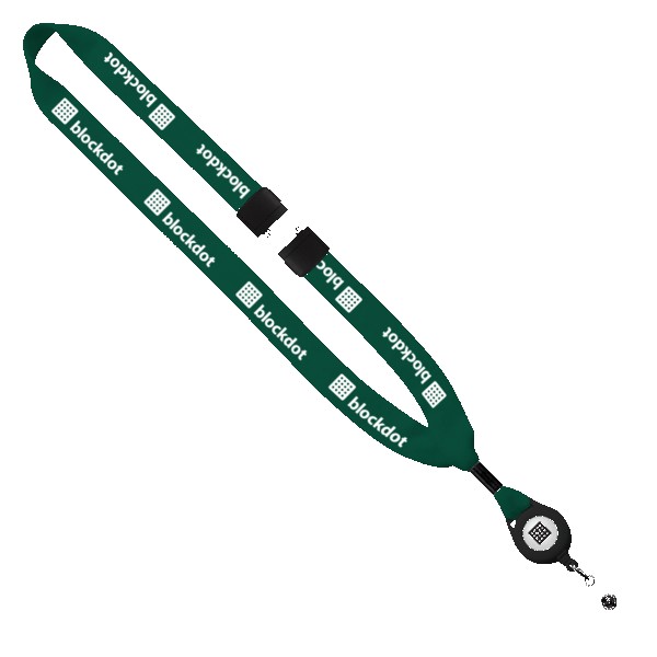 3/4" Cotton Lanyard with Metal Crimp & Retractable Badge Reel 1