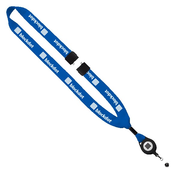 3/4" Cotton Lanyard with Metal Crimp & Retractable Badge Reel 1