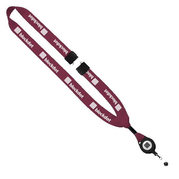 3/4" Cotton Lanyard with Metal Crimp & Retractable Badge Reel 1