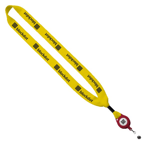 3/4" Cotton Lanyard with Metal Crimp & Retractable Badge Reel 1