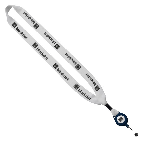 3/4" Cotton Lanyard with Metal Crimp & Retractable Badge Reel 1