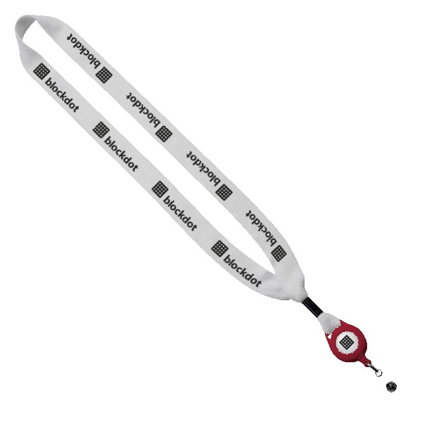 3/4" Cotton Lanyard with Metal Crimp & Retractable Badge Reel 1