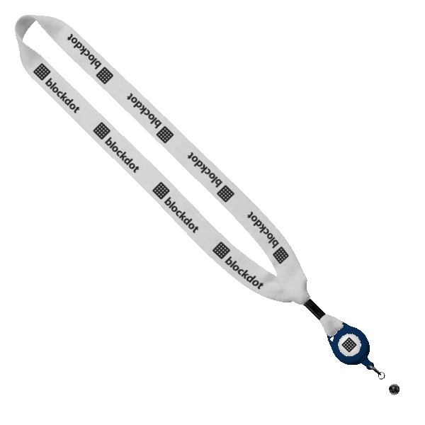 3/4" Cotton Lanyard with Metal Crimp & Retractable Badge Reel 1