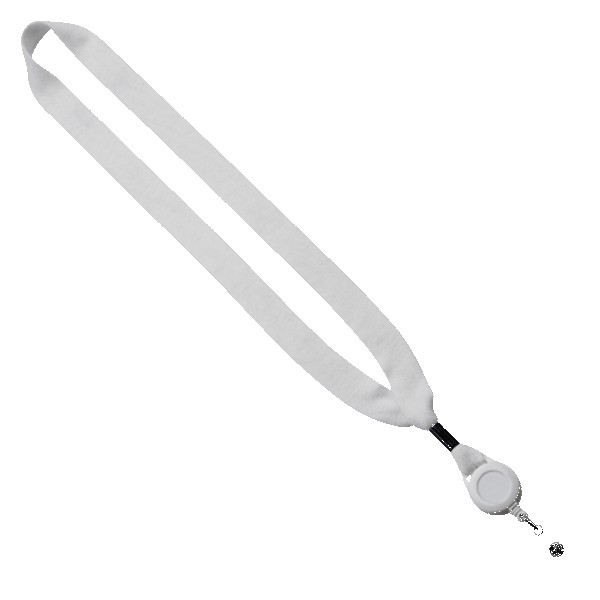 3/4" Cotton Lanyard with Metal Crimp & Retractable Badge Reel 1