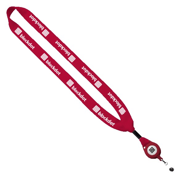 3/4" Cotton Lanyard with Metal Crimp & Retractable Badge Reel 1