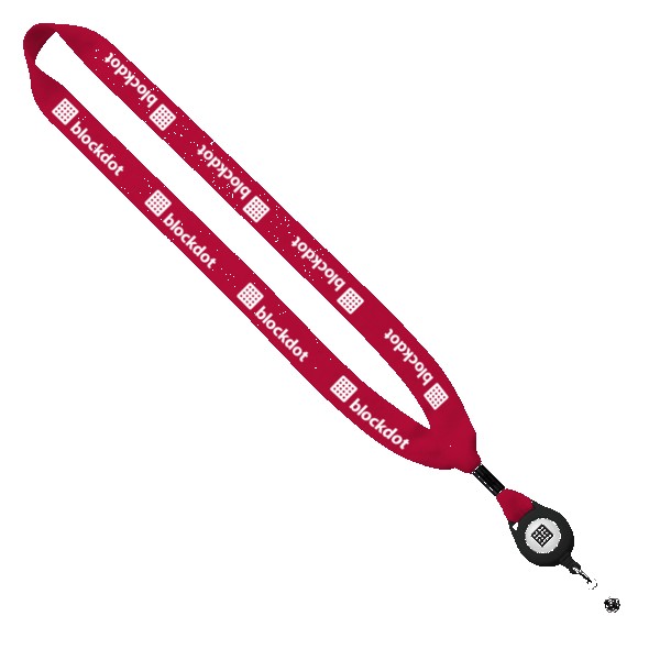 3/4" Cotton Lanyard with Metal Crimp & Retractable Badge Reel 1