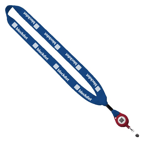 3/4" Cotton Lanyard with Metal Crimp & Retractable Badge Reel 1