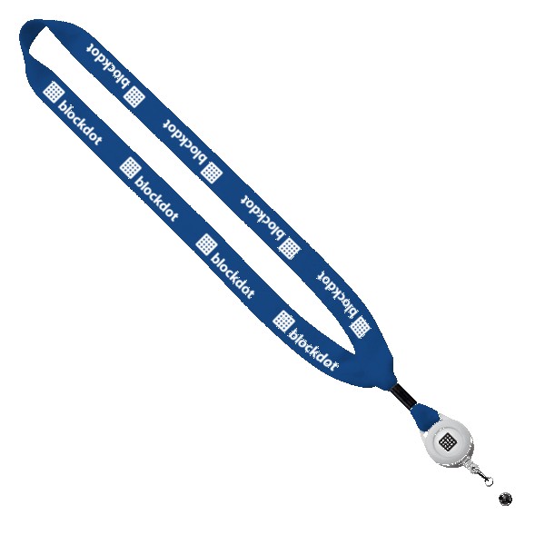 3/4" Cotton Lanyard with Metal Crimp & Retractable Badge Reel 1