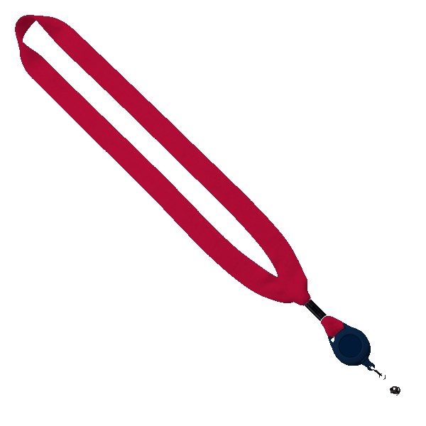 3/4" Cotton Lanyard with Metal Crimp & Retractable Badge Reel 1