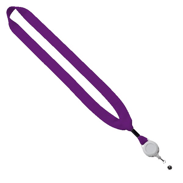 3/4" Cotton Lanyard with Metal Crimp & Retractable Badge Reel 1