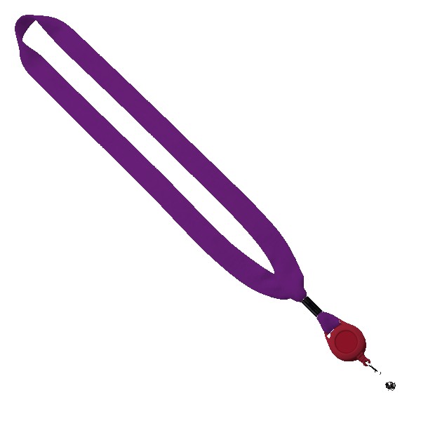 3/4" Cotton Lanyard with Metal Crimp & Retractable Badge Reel 1