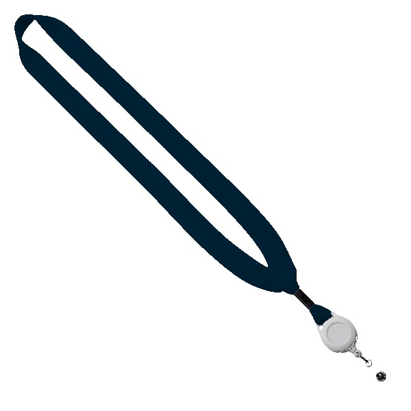 3/4" Cotton Lanyard with Metal Crimp & Retractable Badge Reel 1