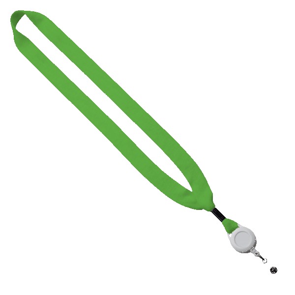 3/4" Cotton Lanyard with Metal Crimp & Retractable Badge Reel 1