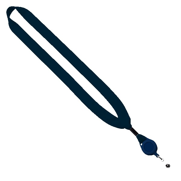 3/4" Cotton Lanyard with Metal Crimp & Retractable Badge Reel 1