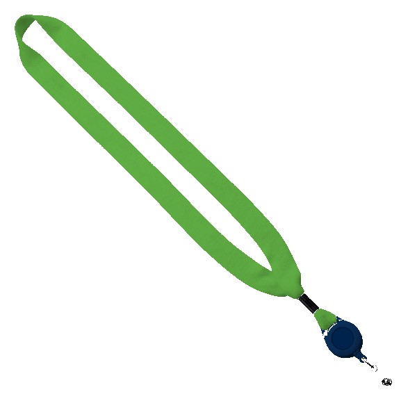 3/4" Cotton Lanyard with Metal Crimp & Retractable Badge Reel 1