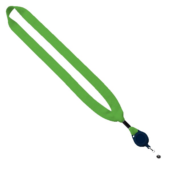 3/4" Cotton Lanyard with Metal Crimp & Retractable Badge Reel 1