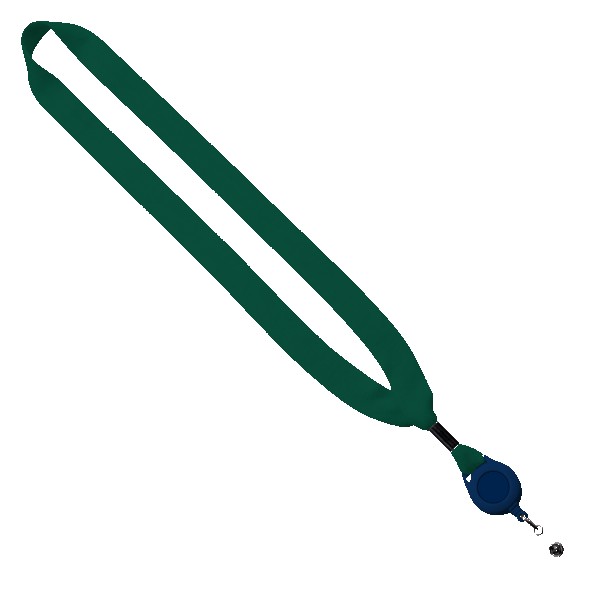 3/4" Cotton Lanyard with Metal Crimp & Retractable Badge Reel 1