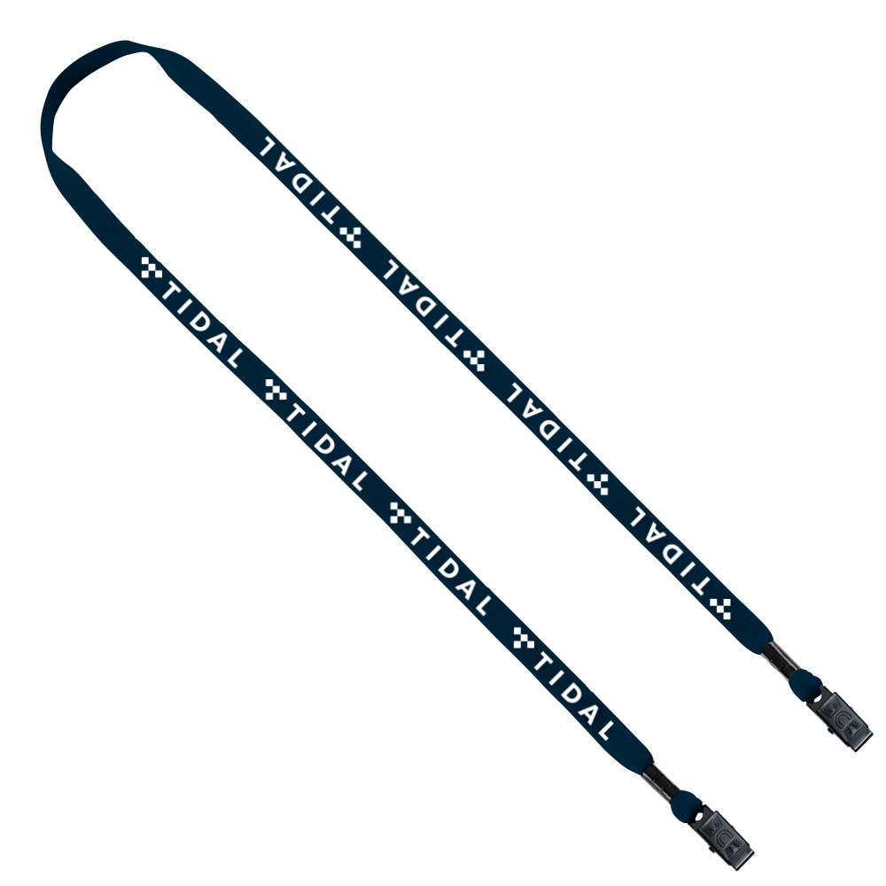 1/2" Cotton Double Bulldog Clip Lanyard 1