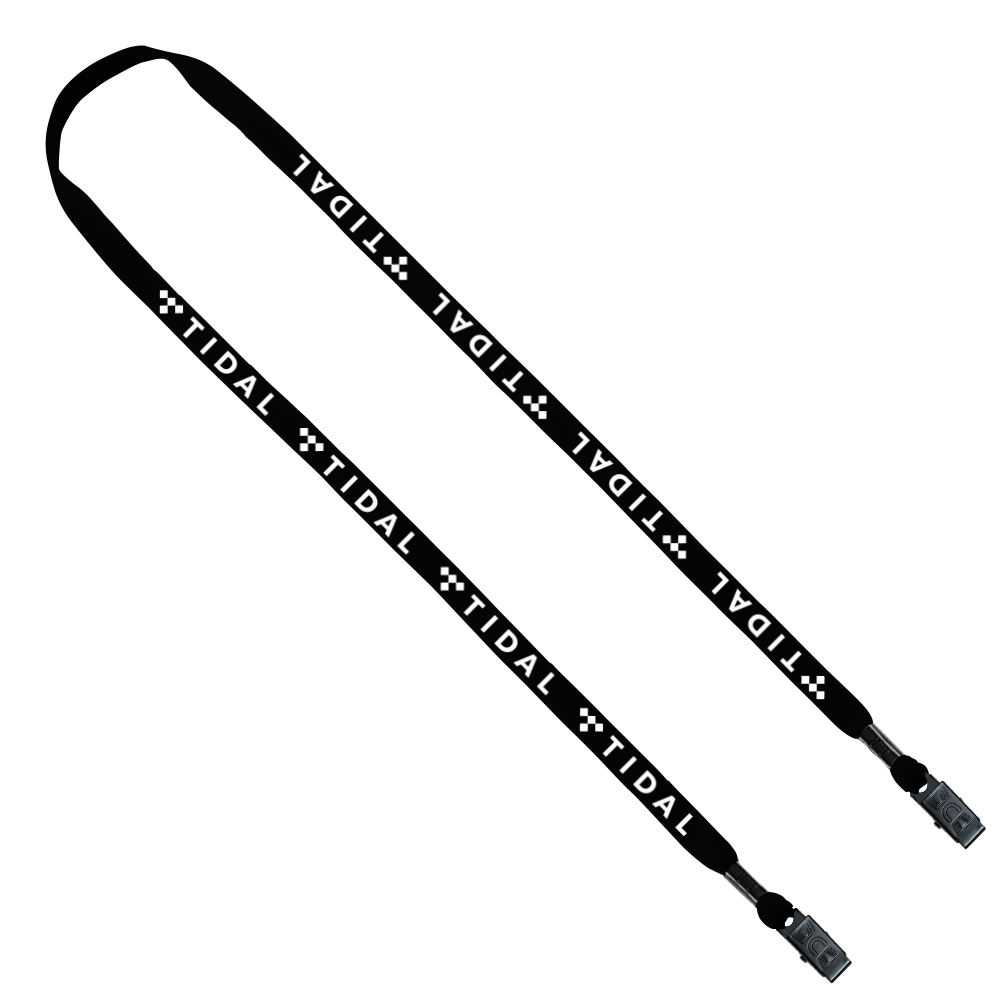 1/2" Cotton Double Bulldog Clip Lanyard 1