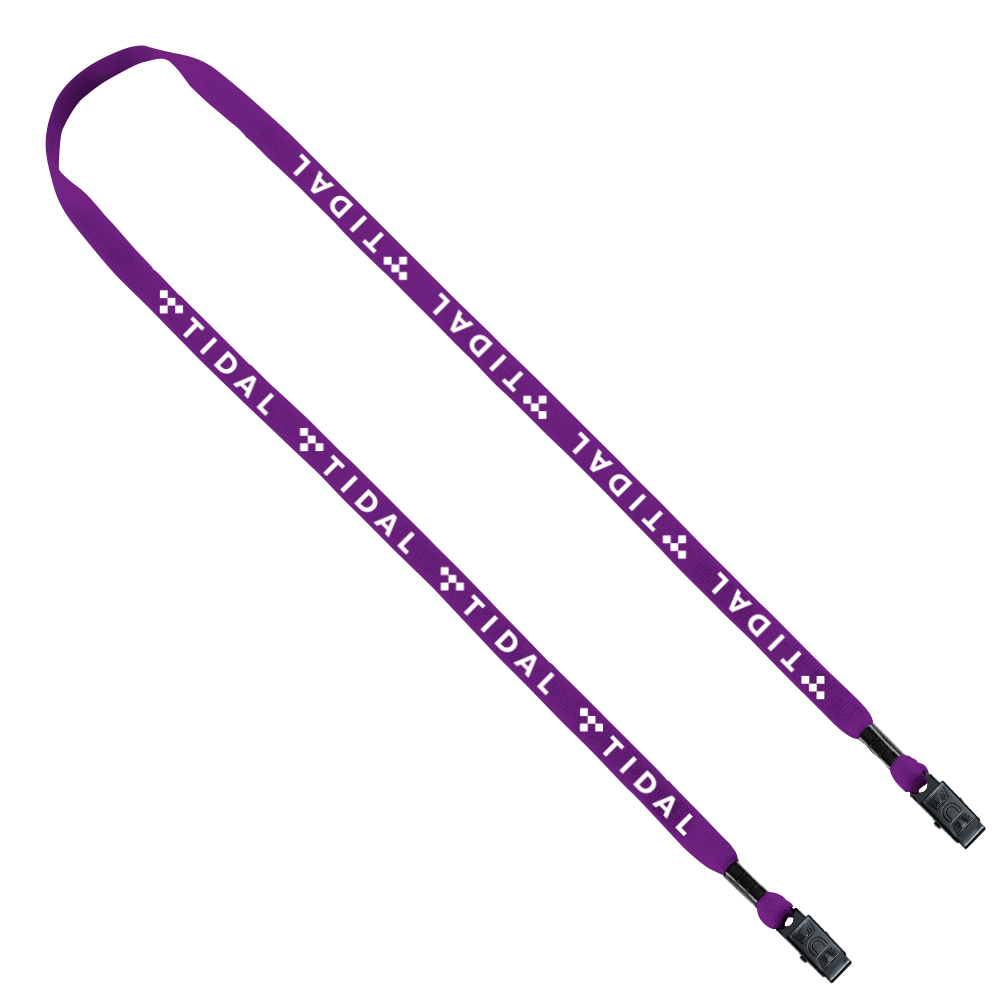 1/2" Cotton Double Bulldog Clip Lanyard 1